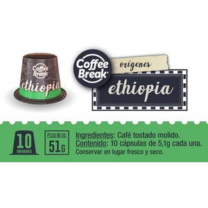 Capsulas Coffee Break Comp Nespresso Orígenes Etiopia x 10u