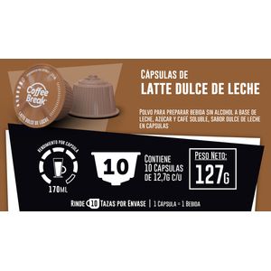 Capsulas Coffee Break Comp Dolce Gusto x 10u Latte Dulce de Leche
