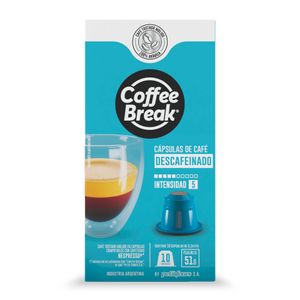 Capsulas Café Coffee Break Comp Nespresso X 10u Descafeinado